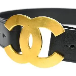 CHANEL | Accessories | Chanel Black Leather Belt 753 96a  display picture 1